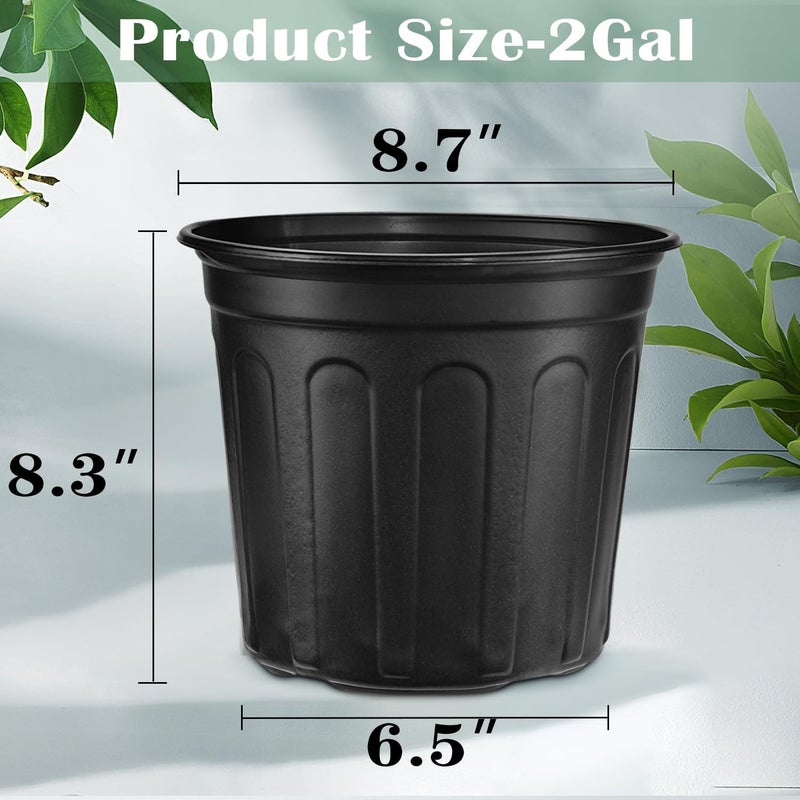 RAOOKIF 2 Gallon Pots for Plants, Flexible 1/2/3/5 Gallon Nursery Pots with Drainage, 2 Gallon Plant Pots - Image 3